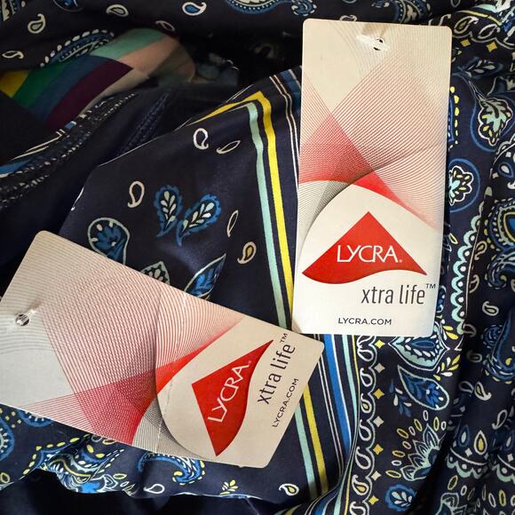 Lands'End Swimsuit Two Piece Tankini Skirt Paisley Blue NWT Size 6 Pool Modest - Picture 10 of 10